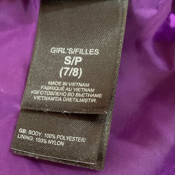 North Face girls 7:8 coat. Hood. Hyvent.  Gray and purple. - Picture 4 of 11